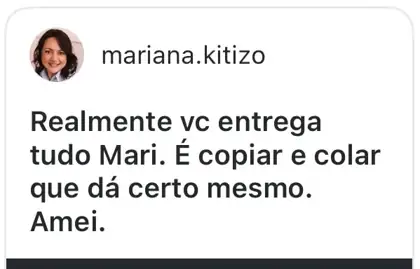 Recadinho de mariana.kitizo, aluna do Clube da Mari